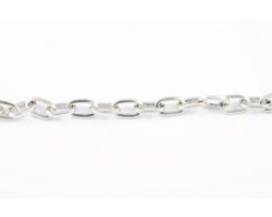 8mm Silver Plain Oval Link Chain