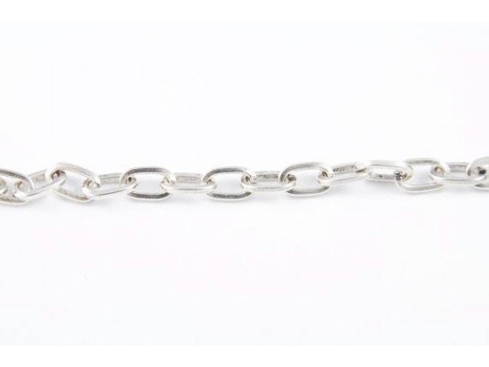 8mm Silver Plain Oval Link Chain