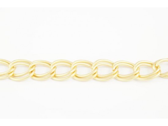 Matte Gold 12mm Double Link Curb Chain Matte Gold 12mm Double Link Curb Chain