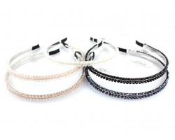 Assorted Double Crystal Seed Bead Headband 6pk