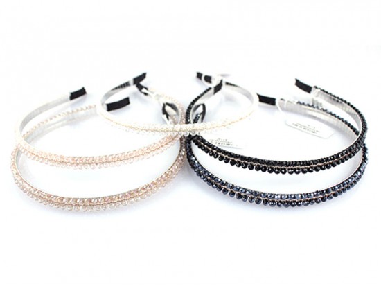 Assorted Double Crystal Seed Bead Headband 6pk Assorted Double Crystal Seed Bead Headband 6pk