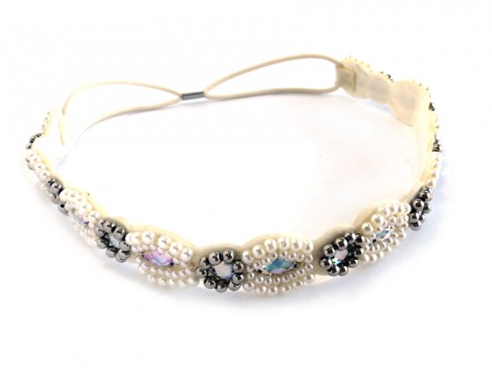 Pearl Crystal Marquie Stretch Headband