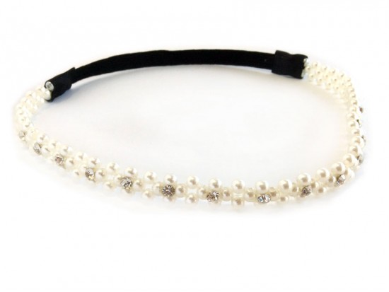 Pearl Woven Crystal Stretch Headband Pearl Woven Crystal Stretch Headband