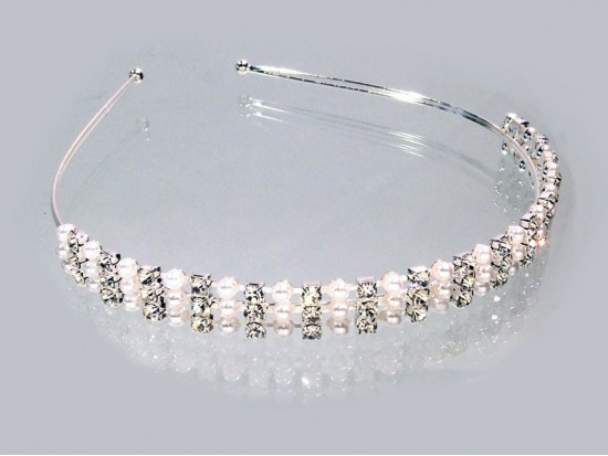 Pearl Crystal Alternating Hard Headband