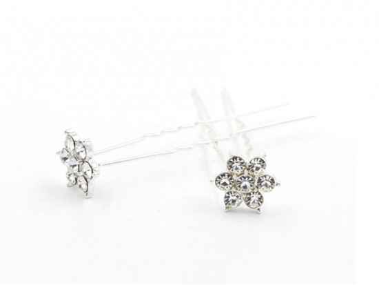 Crystal Daisy Flower Hair Pin 24pc Crystal Daisy Flower Hair Pin 24pc