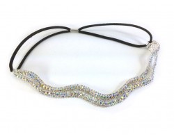 Crystal AB Double Row Crystals Stretch Headband