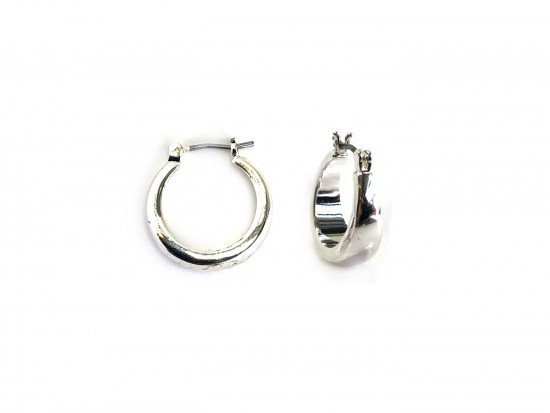 Silver Small Latched Hoop Earring