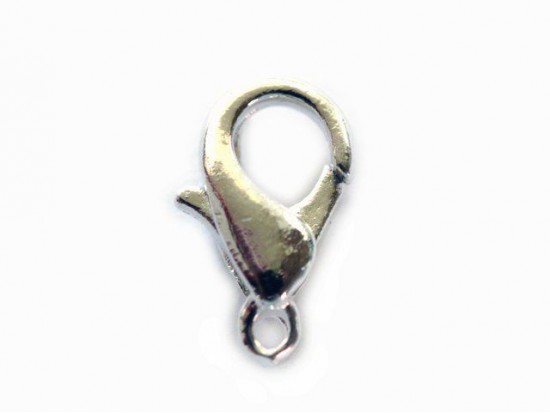 8x15mm Silver Plate Lobster Claw Clasp