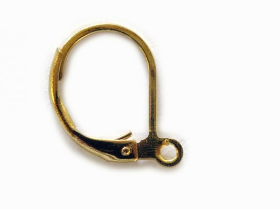 Gold Plate Plain Leverback Euro Ear Clip Gold Plate Plain Leverback Euro Ear Clip