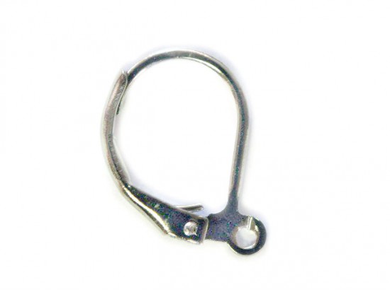 Rhodium Plate Plain Leverback Euro Ear Clip