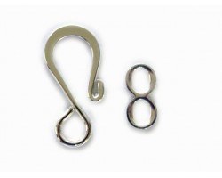 Larger 2 Pc S Hook & Eye Clasp Silver Plate Shiny