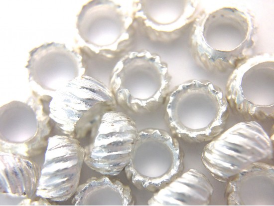 2mm Round French Crimps Silver Plate Shiny