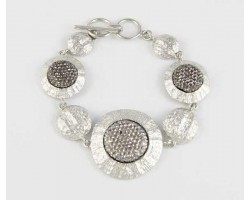 Hematite Crystal Druzy Silver Toggle Bracelet