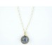Antique Gold Distressed BLESSED In A Ball Chain Pearl Necklace
