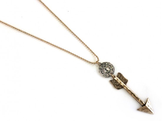 Gold Arrow Gold Plate Ball Chain Necklace