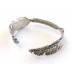 Silver Feather Center Wire Wrap Cuff Bracelet