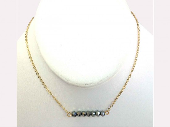 Gold Hematite Crystal Chain Necklace Choker