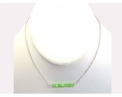 Silver Peridot Crystal Chain Necklace Choker