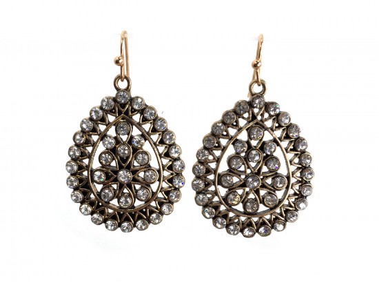 Clear Crystal Boho Hook Earrings