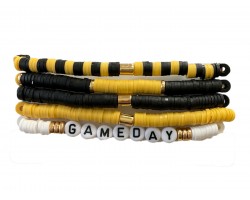Black Gold Game Day Multiple Bracelets Set