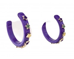 Mardi Gras Star Hoop Earrings