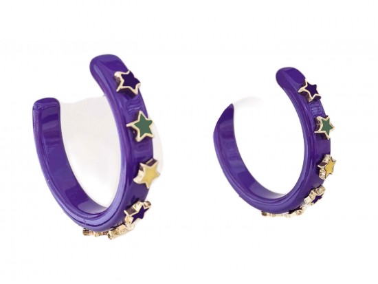 Mardi Gras Star Hoop Earrings Mardi Gras Star Hoop Earrings