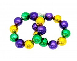 Mardi Gras Bead Hoop Hook Earrings
