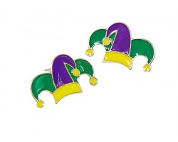 Mardi Gras Jester Hat Post Earrings