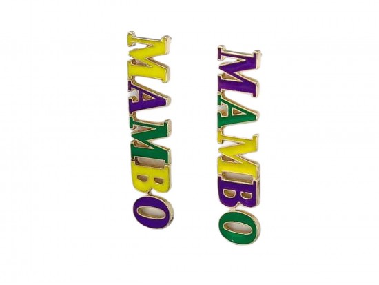 Mardi Gras MAMBO Post Earrings