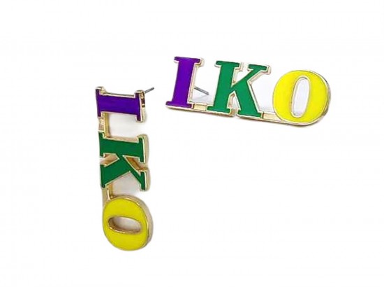 Mardi Gras IKO IKO Post Earrings