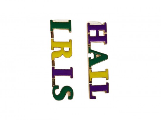 Mardi Gras HAIL IRIS Post Earrings Mardi Gras HAIL IRIS Post Earrings