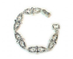 Silver Fleur De Lis Magnetic Bracelet