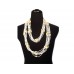 Ivory Seed Tube Bead Crystal Necklace Set