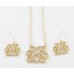 Gold Plate Cursive Initial Chain Necklace Set Gold Plate Cursive Initial Chain Necklace Set