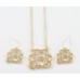 Gold Plate Cursive Initial Chain Necklace Set Gold Plate Cursive Initial Chain Necklace Set
