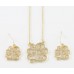 Gold Plate Cursive Initial Chain Necklace Set Gold Plate Cursive Initial Chain Necklace Set