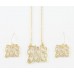 Gold Plate Cursive Initial Chain Necklace Set Gold Plate Cursive Initial Chain Necklace Set