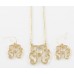 Gold Plate Cursive Initial Chain Necklace Set Gold Plate Cursive Initial Chain Necklace Set