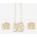 Gold Plate Cursive Initial Chain Necklace Set Gold Plate Cursive Initial Chain Necklace Set