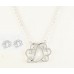 Silver Plate Cursive Initial Chain Necklace Set