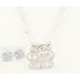 Silver Plate Cursive Initial Chain Necklace Set