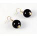 27mm Pearlized Black Faceted Bubble Gold Plate Necklace