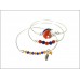 Blue and Orange Football Charm 3 Band Bracelet Set