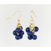 Navy Large Faceted Bubble with Dangling Cluster Beads Necklace