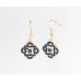 36" Gold Plate Chain Navy Flower Charm Necklace 36" Gold Plate Chain Navy Flower Charm Necklace