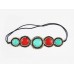 Coral Turquoise Round Stone Crystal Seed Bead Headband