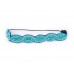 Blue Scalloped Pattern Seed Bead Headband