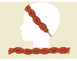Coral Scalloped Pattern Seed Bead Headband