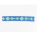 Blue Turquoise Yellow Seed Bead Cross Diamond Headband