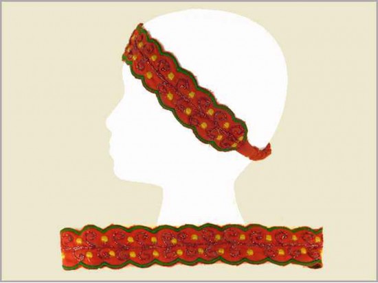 Orange Sprout Pattern Cloth Stretch Headband
